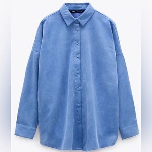 Zara Oversized Blue Corduroy Shirt (M)